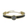 Náramok zlato čierny z ocele s  kryštálikmi L224