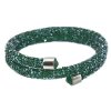 Náramok z ocele zo zelených kryštálikov N144