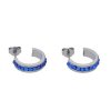 Náušnice krúžky s modrými kamienkami C374