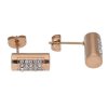 Náušnice z ocele rose gold so zirkónmi C235