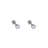 Piercing do ucha z ocele strieborný D094