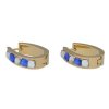 Náušnice zlaté z ocele s modrými kryštálmi J090