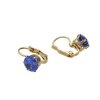 Náušnice z ocele zlaté s modrými kryštálmi J070