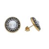 Náušnice z ocele zlaté s kryštálikmi C044