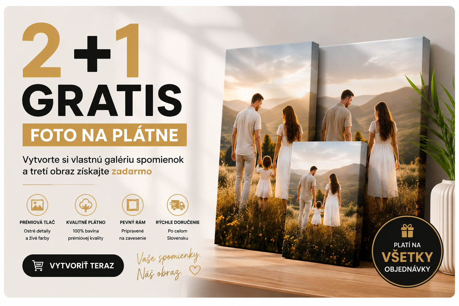 2+1 GRATIS foto na plátne