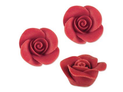48 marzipan rosen klein rot tortendeko 2172