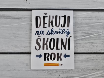 Přáníčko "Děkuji za skvělý školní rok"