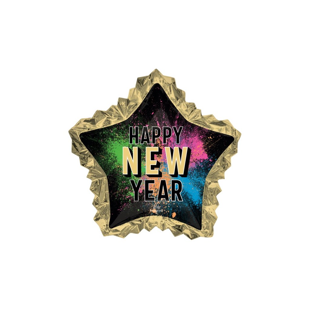 0026534 foliovy balonek hvezda happy new year glow color 86 cm x 81 cm 600