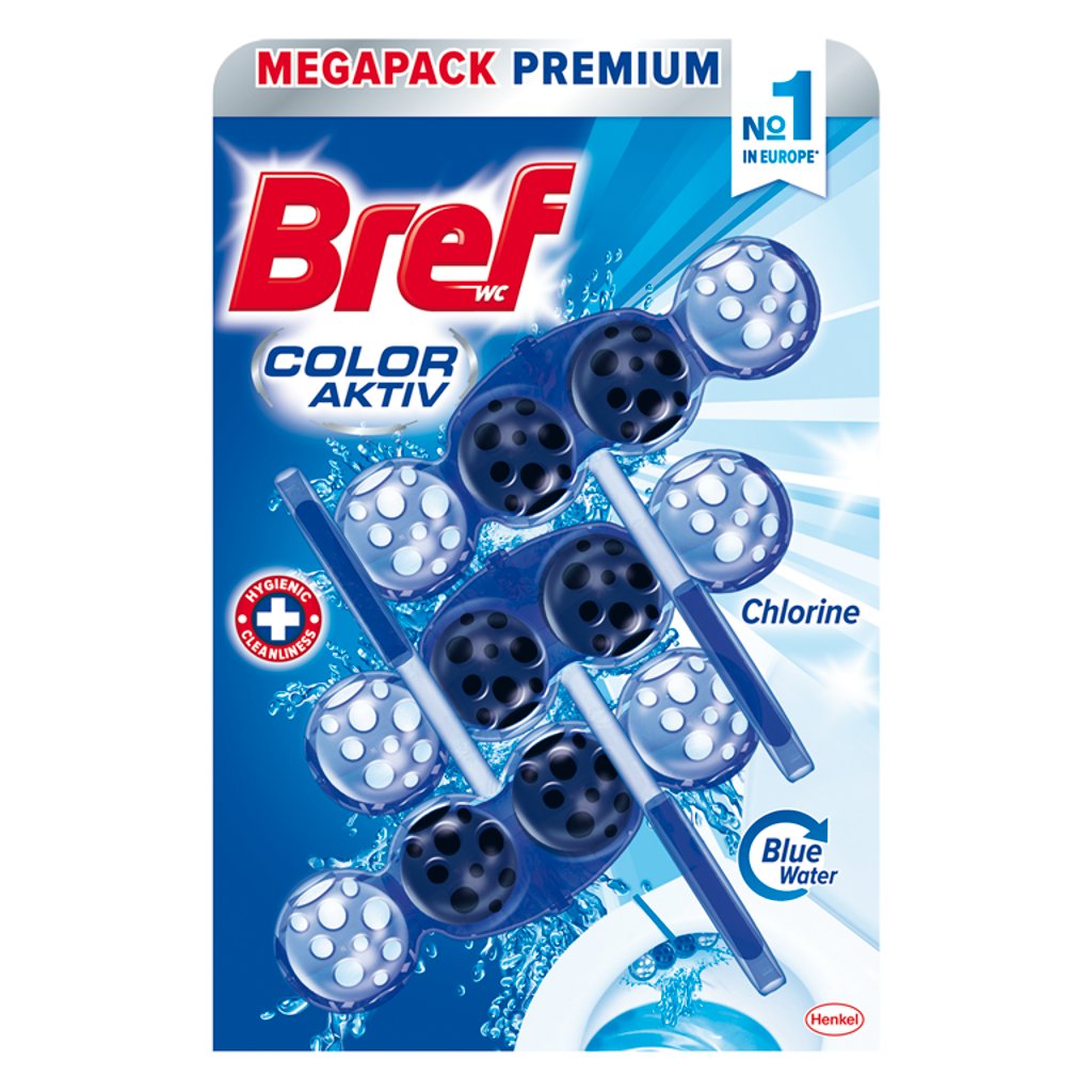 Bref WC Color Aktiv blok Blue Water Chlorine 3 x 50 g