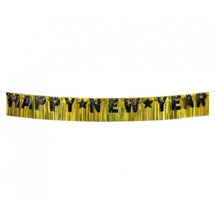 0020872 party napis happy new year a zlaty zaves 180 x 22 cm 600