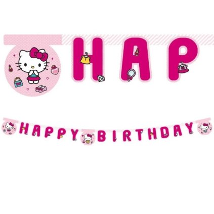0023971 party napis hello kitty happy birthday 200 cm 600