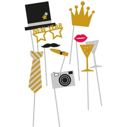 0020918 rekvizity do fotokoutku golden wishes 10 ks 600