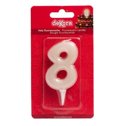 295772 svicka na dort cislo 8 svitici ve tme 6cm dekora