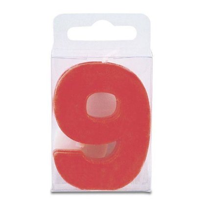 294701 svicka ve tvaru cislice 9 mini cervena stadter