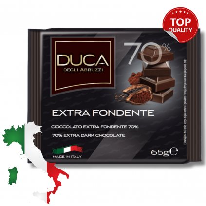 Italská čokoláda DUCA, hořká 70% kakaa 65g