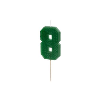 312386 partydeco svicka zelena na spejli cislo 8