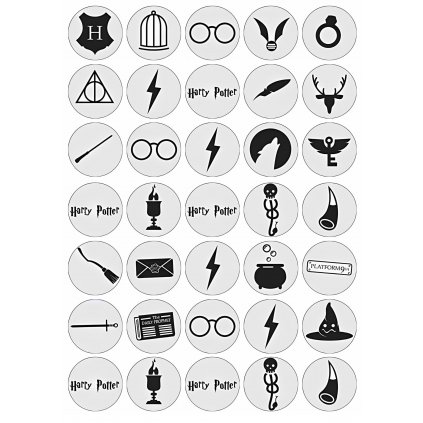 Jedlý papír HARRY POTTER na cupcakes  máme jako jedlý papír i fondán