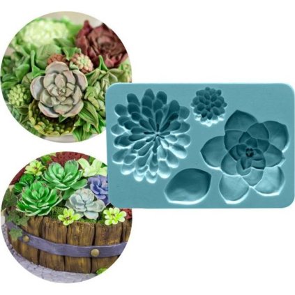 323122 silikonova formicka sukulenty 12x8cm cakesicq