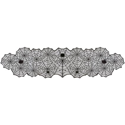 0026909 halloweenska stolova serpa cerna pavucina lemovana 45 x 185 cm 600