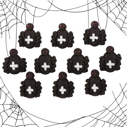 Cukrová dekorace - pavouk křižák 9 ks