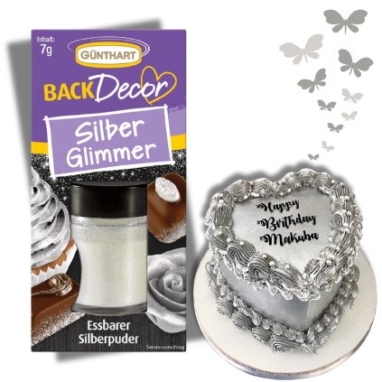 Stříbrný prach povrchový i do krémů, potravinářské třpytky 7g