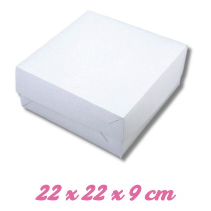 Krabice na dorty a zákusky - bílá 22 x 22 x 9 cm