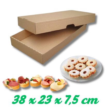 Krabice do lednice na cukroví a chlebíčky 38 x 23 x 7,5 cm