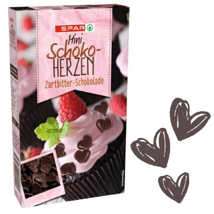 Čokoládová dekorace - srdíčka prohnutá 80g