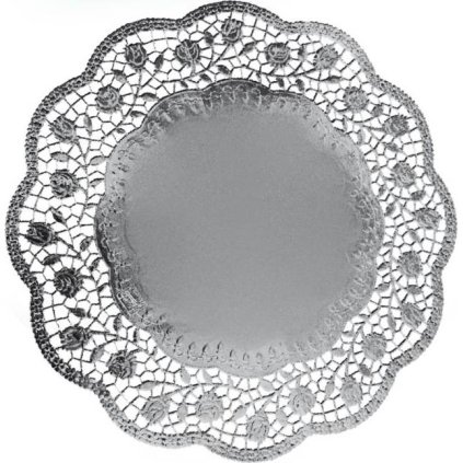 342197 dekorativni krajka kulata stribrna 36cm 4 ks wimex