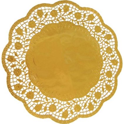 342203 dekorativni krajka kulata zlata 36cm 4 ks wimex