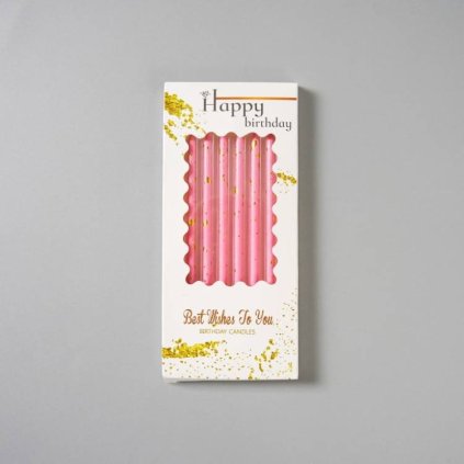 338411 svicky ruzove se zlatym zdobenim 6 ks