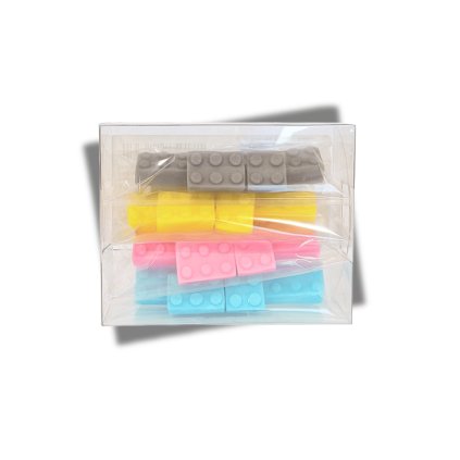 Cukrová dekorace kostky LEGO, pastelové - 16 ks