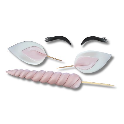 Prémiová cukrová dekorace pro dort Jednorožec - Unicorn, růžová