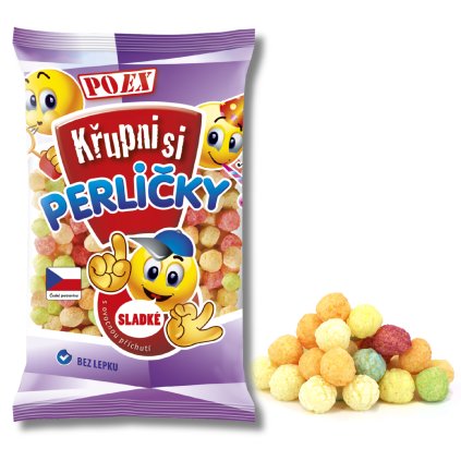 Perličky - sladké křupky s ovocnou příchutí, 130 g