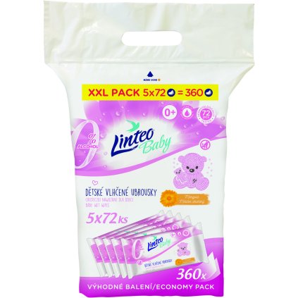 Linteo Baby Dětské vlhčené ubrousky 5 x 72 ks