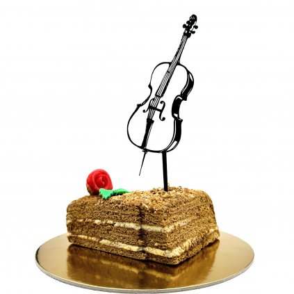 Violoncello z WEDNESDAY zápich do dortu  šíře 10cm ✅ Jednobarevný zápich