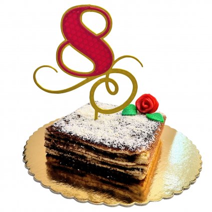Číslovky DUO s podtrhem, zápich na dort  šíře 14 cm ✅ Dvoubarevný zápich