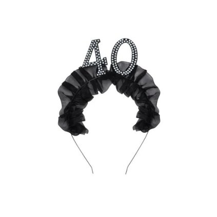 0029668 celenka s cislem 40 perlickami a volanky 600