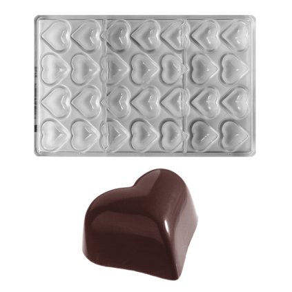 16061 forma na pralinky srdce 14g 4x7 tvaru forma