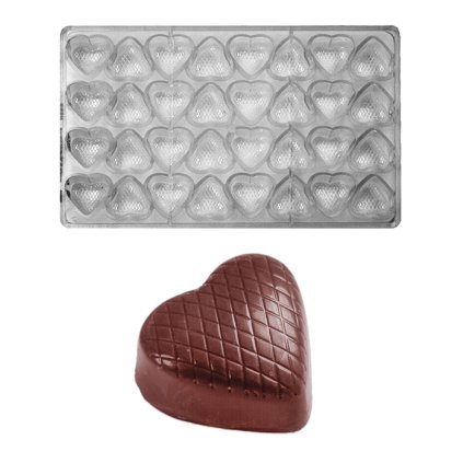 16064 forma na pralinky srdce 16g 4x8 tvaru forma