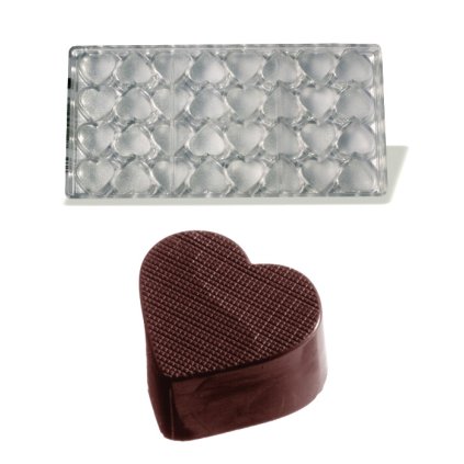 16094 forma na pralinky srdce vzor mrizka 11g 4x8 tvaru forma