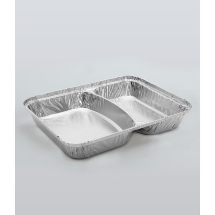 7400 miska alu hranata 2 dilna 350 480ml 209x161 v 30mm 100 ks bal