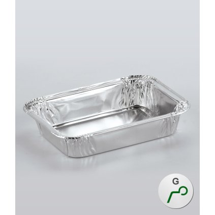 7418 miska alu hranata typ g 330ml 131x96 v 27mm 100 ks bal
