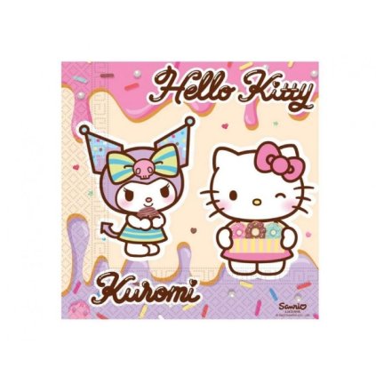 0033335 papirove ubrousky hello kitty a kuromi 33 x 33 cm 20 ks 600