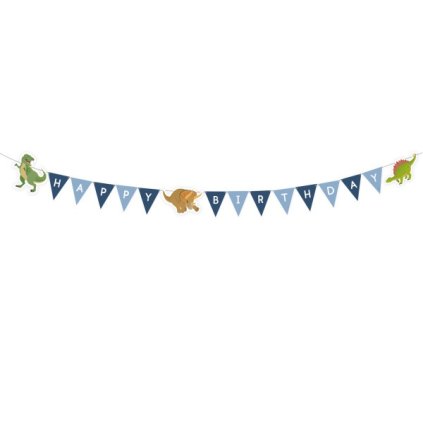 0017151 papirovy vlajeckovy napis happy dino happy birthday 180 cm 600
