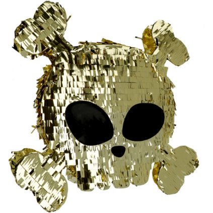 0029756 pinata piratska lebka a kosti zlata 50 x 50 cm 600