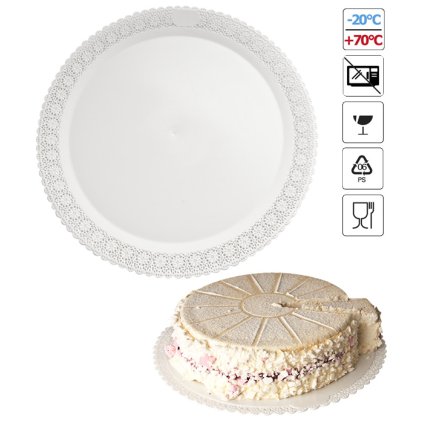 7109 podlozka pod dort s krajkou plast prum 40cm bila 5 kg bal cca20ks