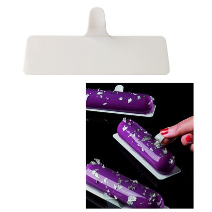 7130 podlozka s uchytem na dezert plast 13x3 8cm bily 50 ks bal