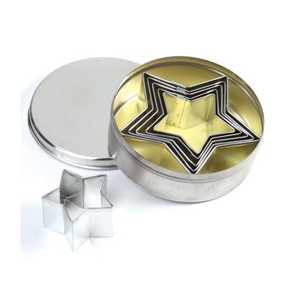 12053 vykrajovatka sada 6 ks v doze hvezda hladka tvar 4 5 8 5cm v 3cm