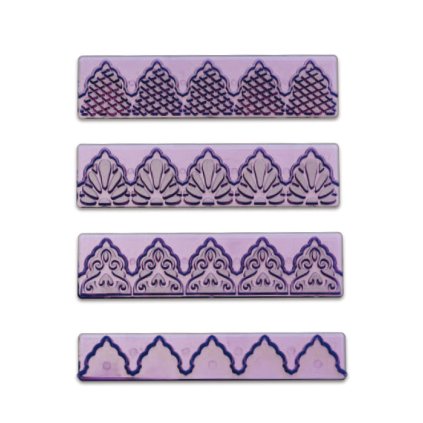 12905 vykrajovatko a 3 vytlacovace na marcipan krajky 14x3 5cm